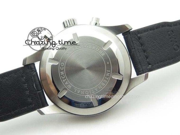 MIROTIME 0215 Soft Pilot Chrono 3777 43mm ZF 1:1 Best Edition Black Dial On Black Leather Strap A 7360